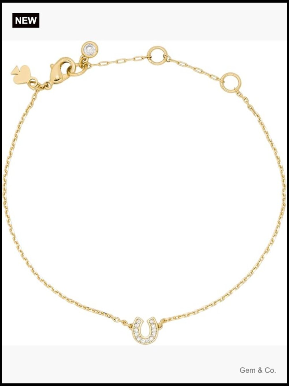 Mini Bracelet Link Bracelet 9K Gold Crystal Cubic Zirconia Lobster Claw